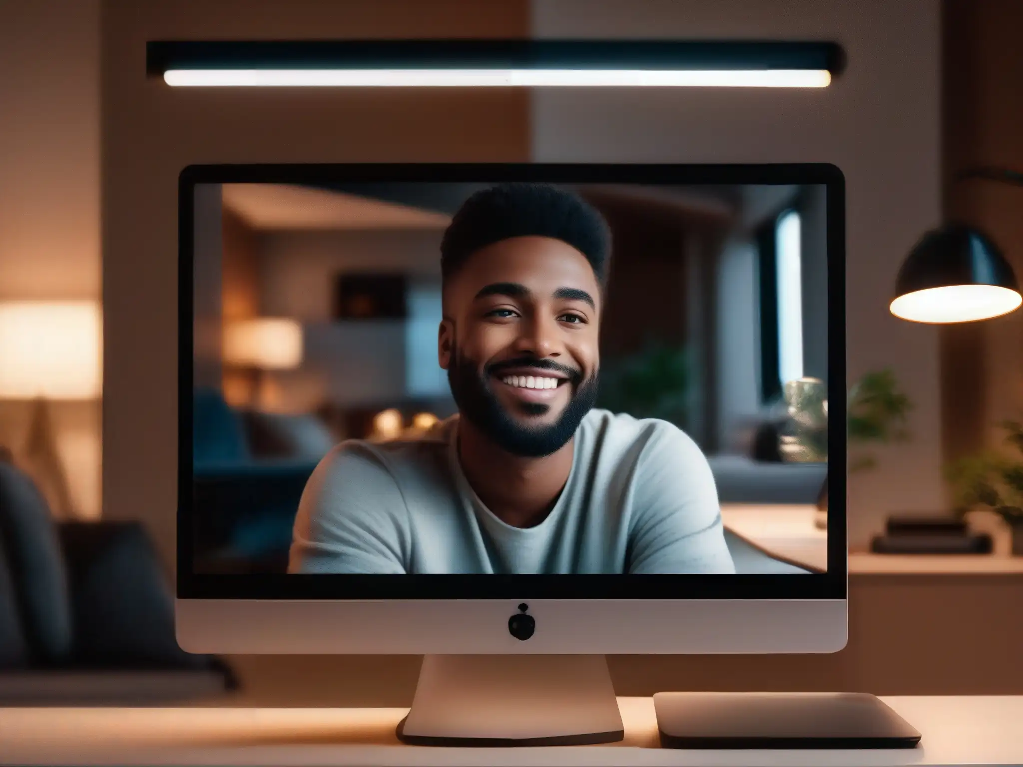 Conexión auténtica: expresiones faciales en videollamada Expresiones sutiles y cálida conexión en videollamada