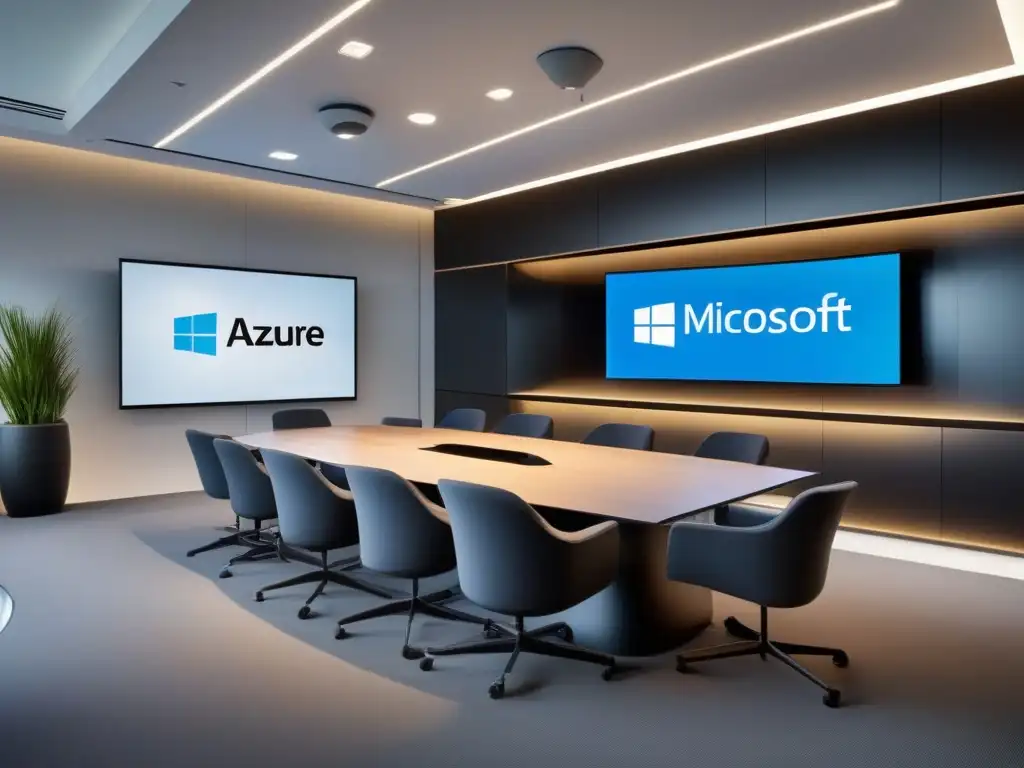 Configuración de videoconferencia moderna con Microsoft Azure Herramientas de videoconferencia en la nube con tecnología moderna y profesional, destacando la integración de Microsoft Azure
