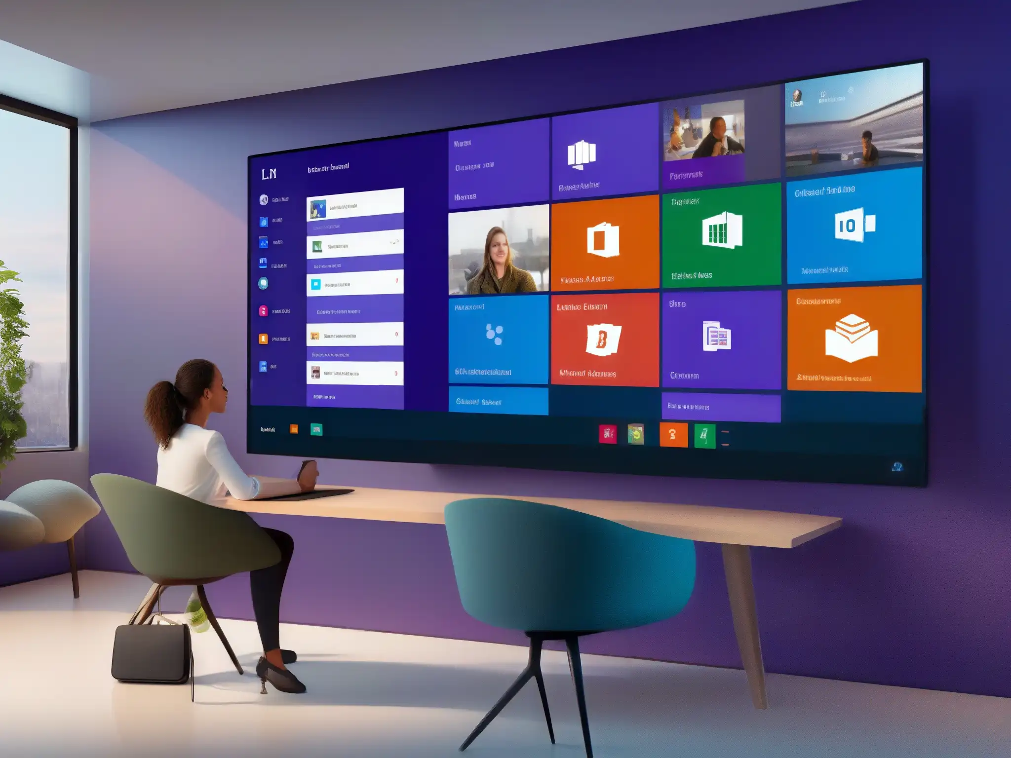 Integración perfecta: Microsoft Teams y Canvas LMS en aula virtual 8k Imagen 8k de integración herramientas videoconferencia LMS para aprendizaje eficaz en entorno virtual con estudiantes interactuando