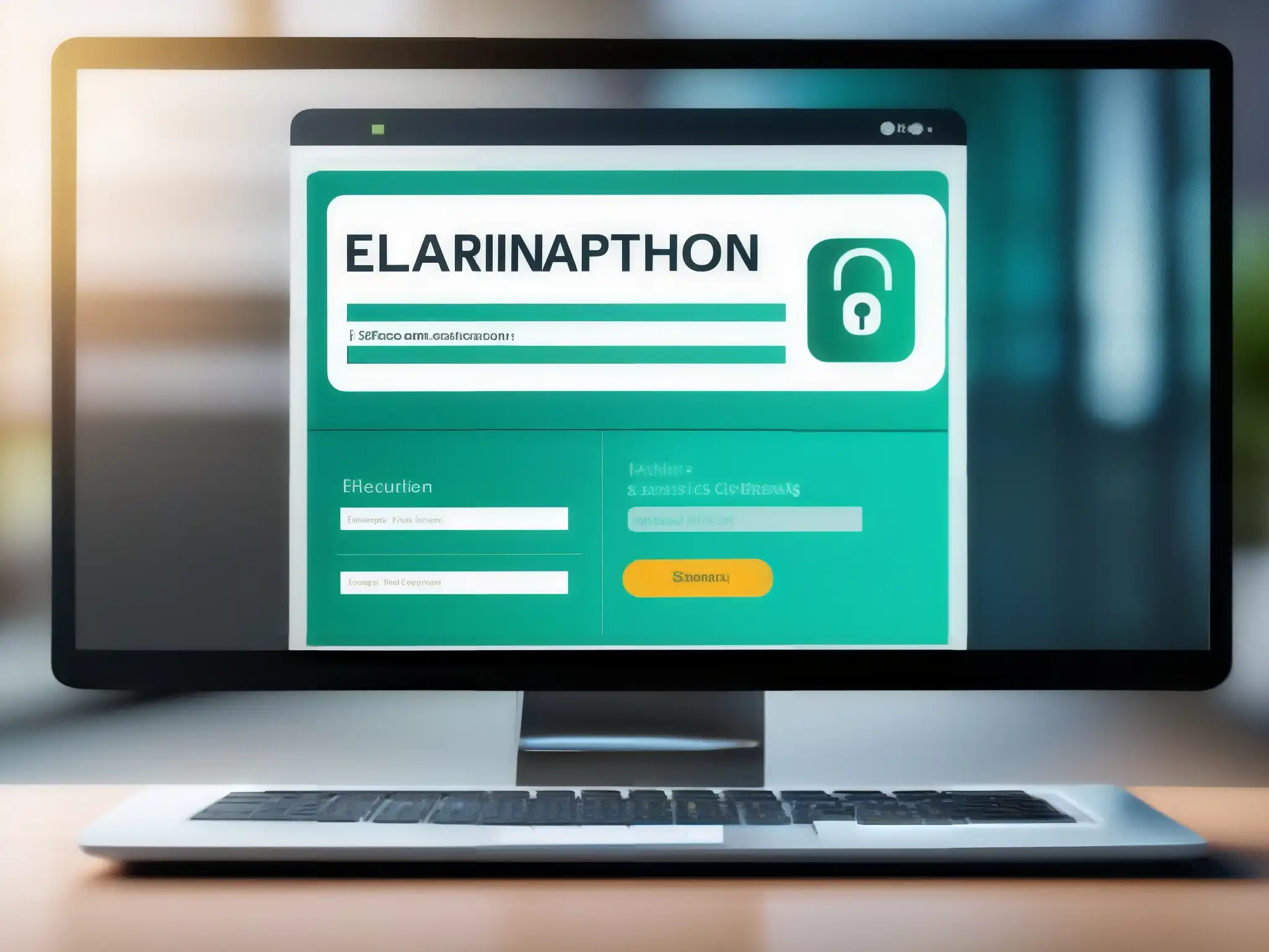 Interfaz de elearning segura: autenticación multifactor Una imagen de alta resolución de una interfaz segura de plataforma de elearning, con énfasis en los protocolos de seguridad