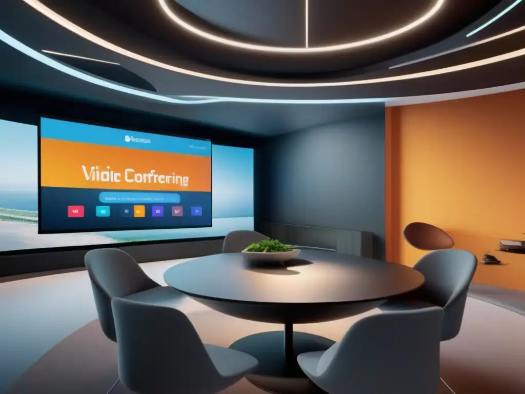 Interfaz de videoconferencia futurista en 8k Imagen de interfaz de videoconferencia avanzada con personalización y diseño futurista en alta resolución