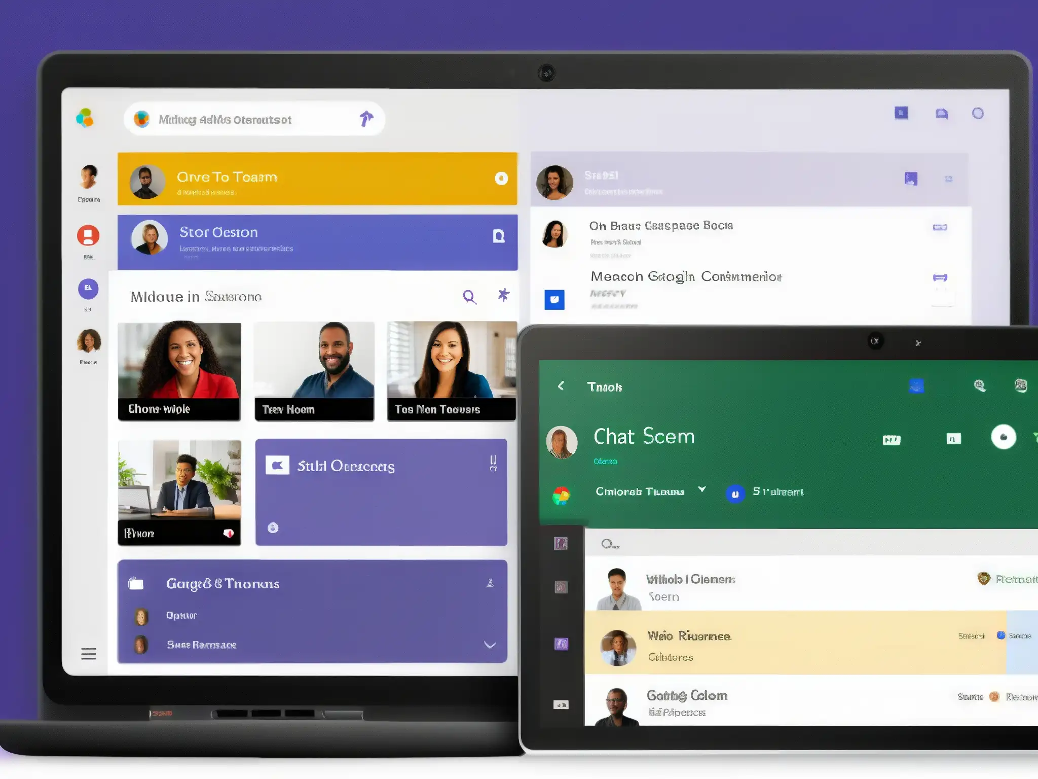 Comparación Microsoft Teams vs Google Classroom: Evolución moderna Una imagen moderna muestra Microsoft Teams y Google Classroom en un elegante y profesional contraste