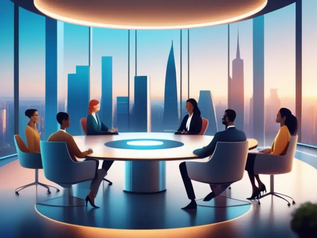 Sala de reuniones virtuales: eficiencia y profesionalismo en acción Imagen moderna de sala de reuniones virtual, profesional y estable