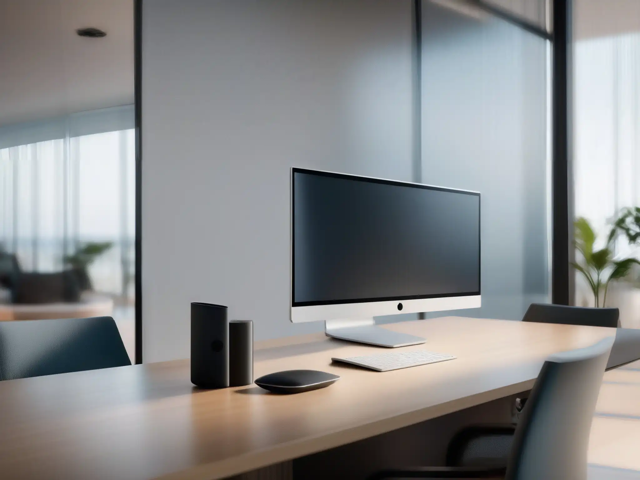 Configuración moderna para videoconferencias en 8k Imagen de videoconferencia en alta resolución, transmite eficiencia y productividad con ancho de banda en videoconferencias