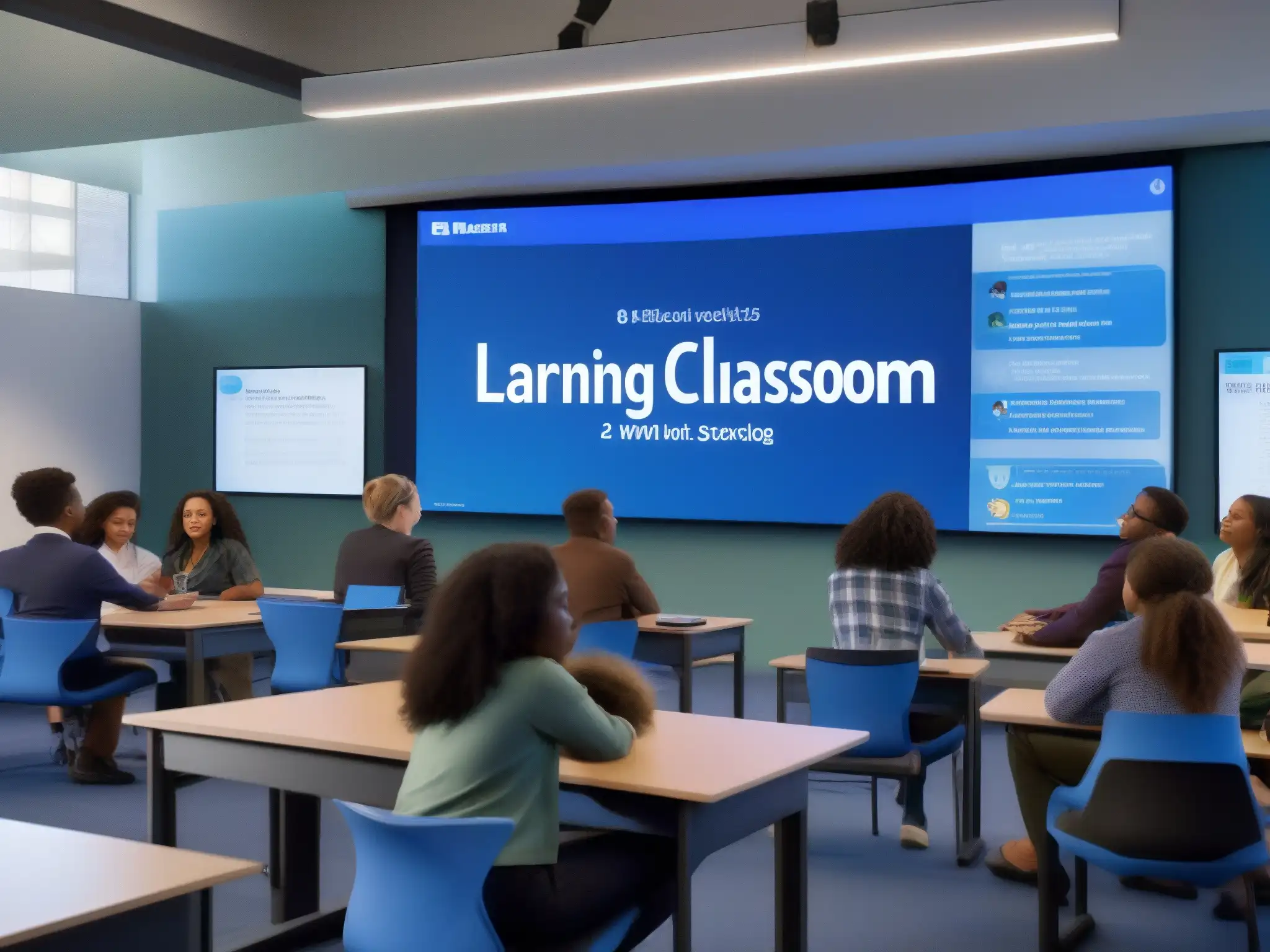 Integración tecnológica: participación activa en BigBlueButton Integración de BigBlueButton en educación online: Clase diversa y participativa con tecnología de vanguardia en pantalla grande