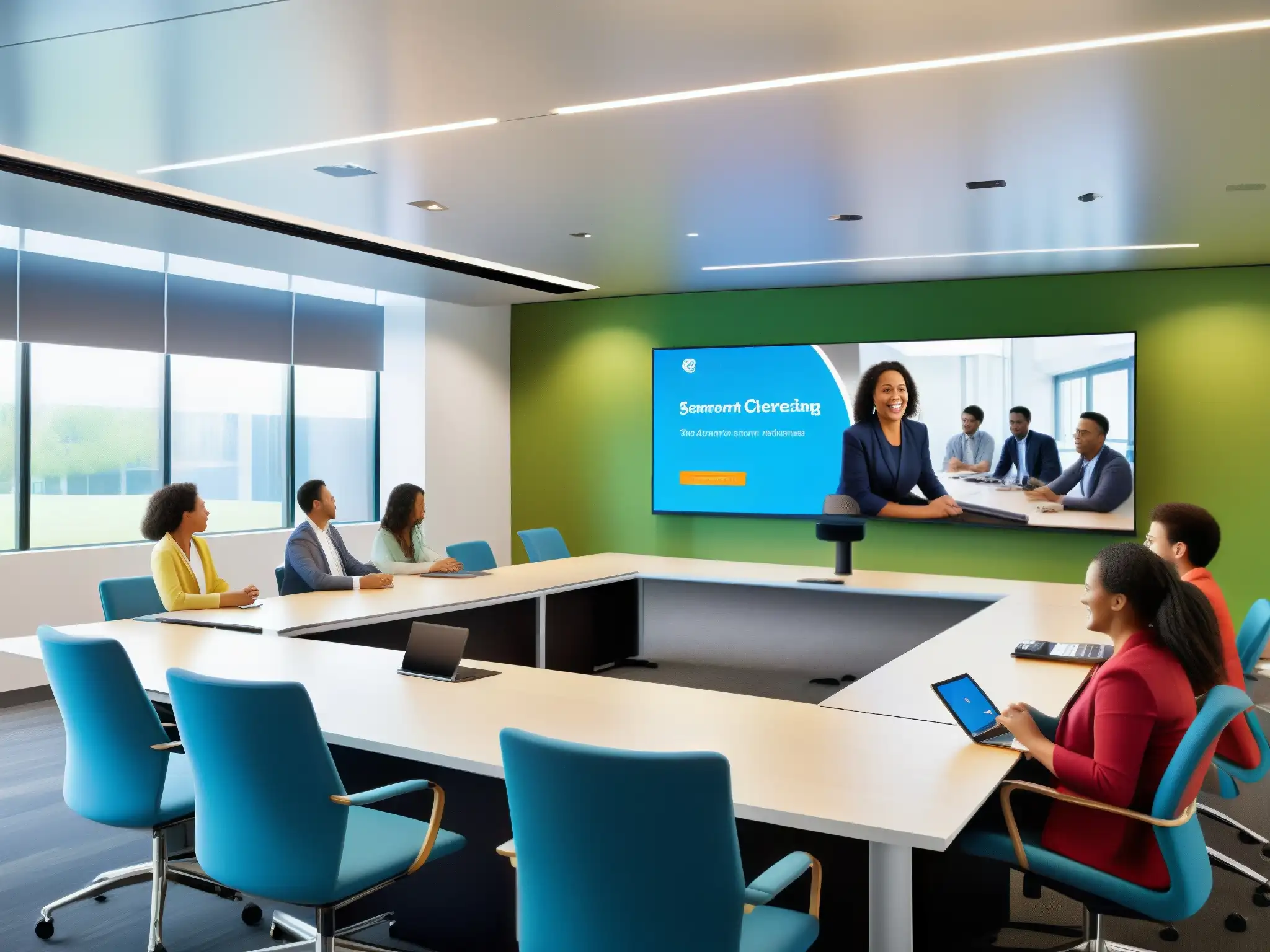 Integración de Videoconferencia y LMS: Colaboración Dinámica Integración de herramientas de videoconferencia en un aula moderna, facilitando un aprendizaje eficaz y colaborativo entre estudiantes y educadores, tanto en persona como virtualmente