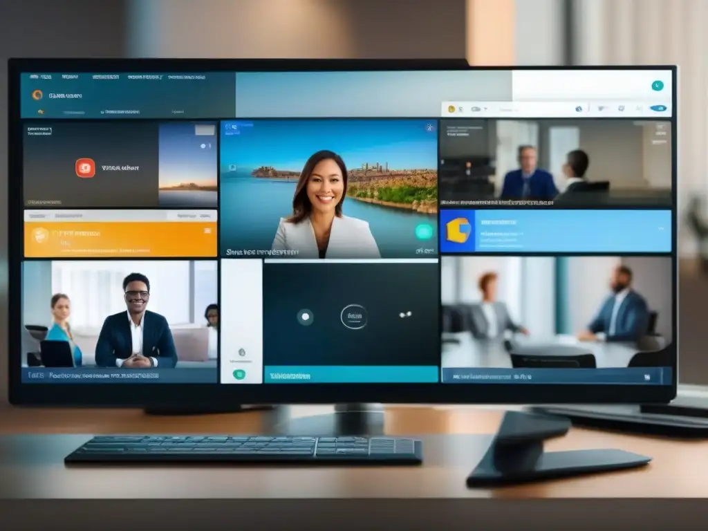 Comparativa de interfaces de videoconferencia: éxito vs Comparación de interfaces de videoconferencia: desorden vs