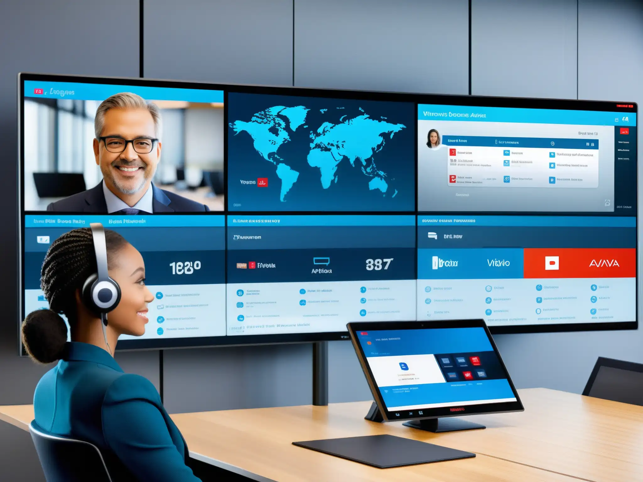 Comparativa: Avaya IX Workplace vs Comparación de interfaces de videoconferencia, destacando la modernidad y usabilidad de Avaya IX Workplace