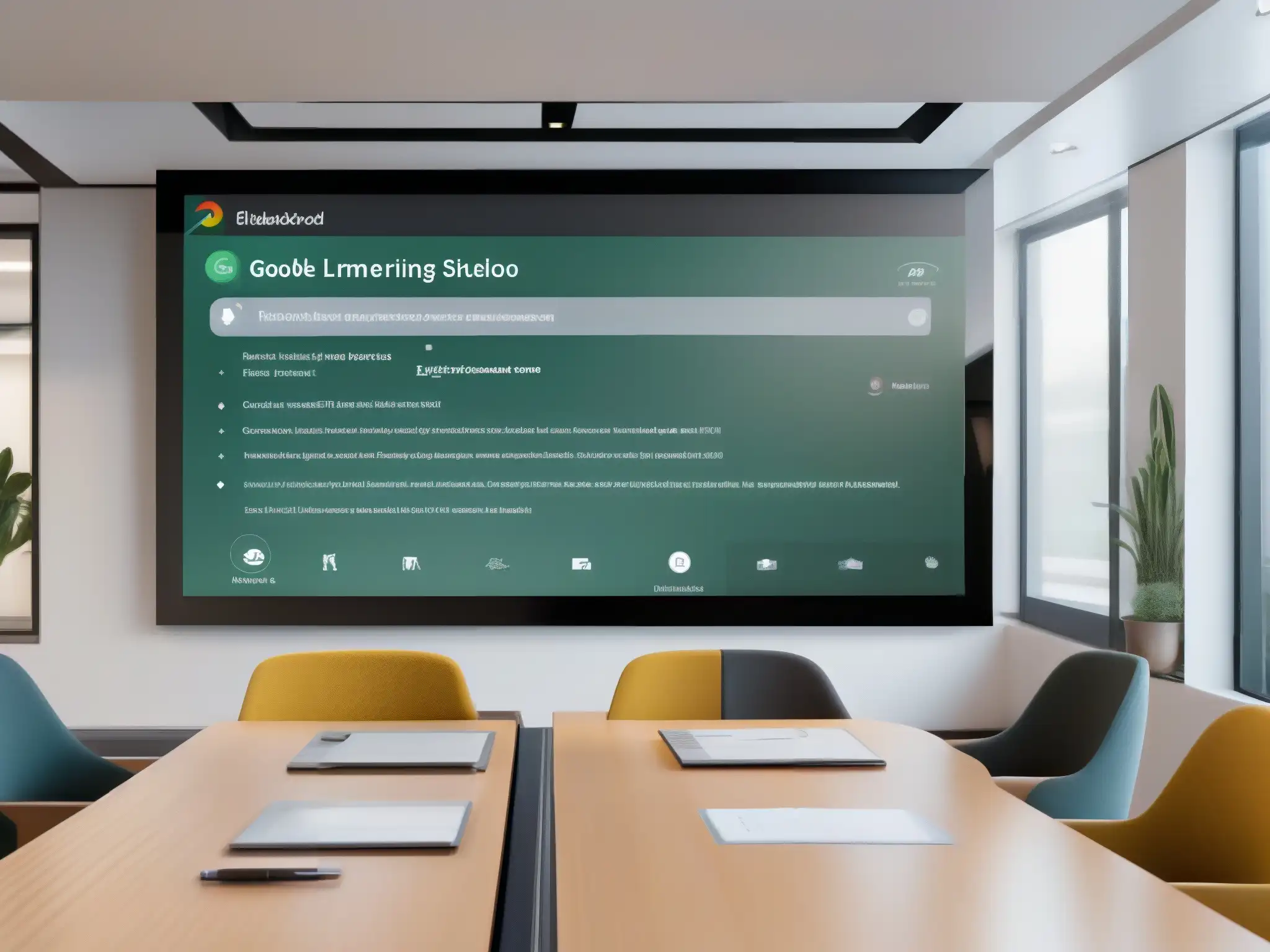 Aula Virtual Futurista: Integración Google Meet y Blackboard Interfaz de aula virtual con integración fluida de herramientas de videoconferencia y LMS para un aprendizaje eficaz y envolvente