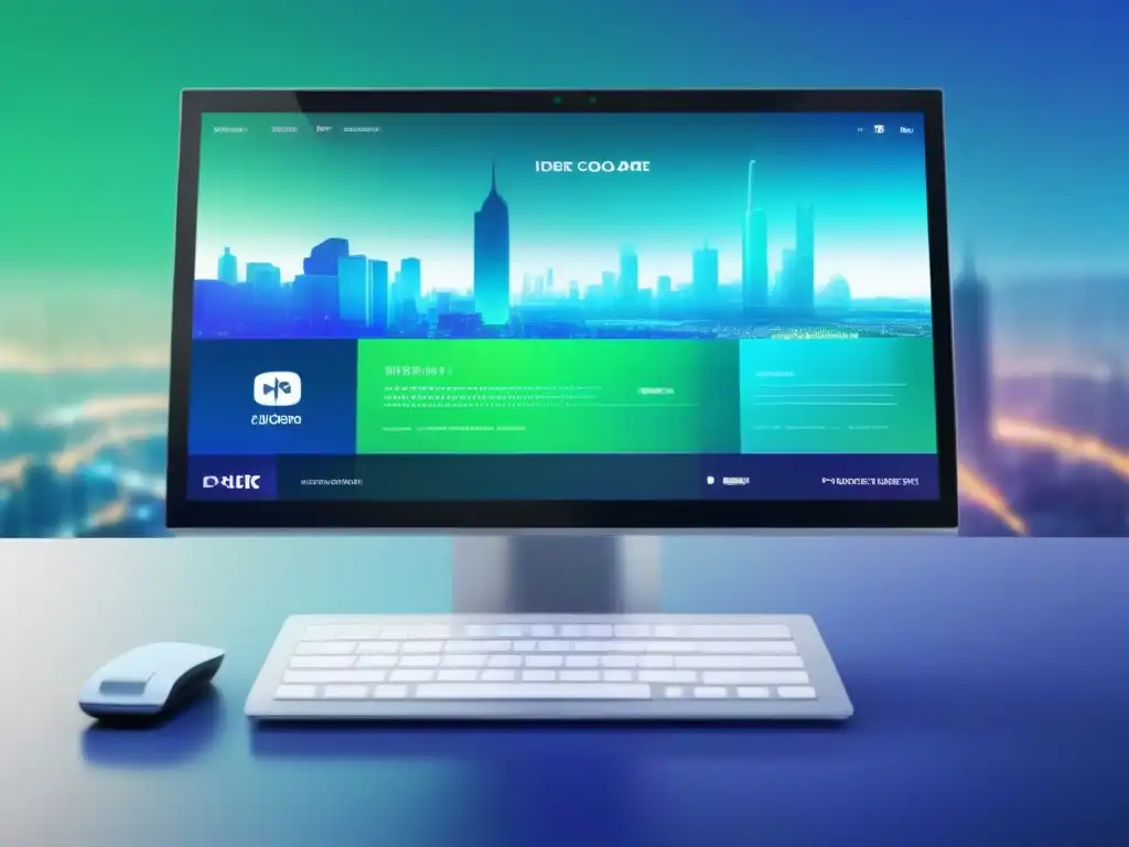 Diseño moderno de interfaz para videoconferencias Interfaz avanzada de videoconferencia con personalización y diseño futurista en una ciudad tecnológica