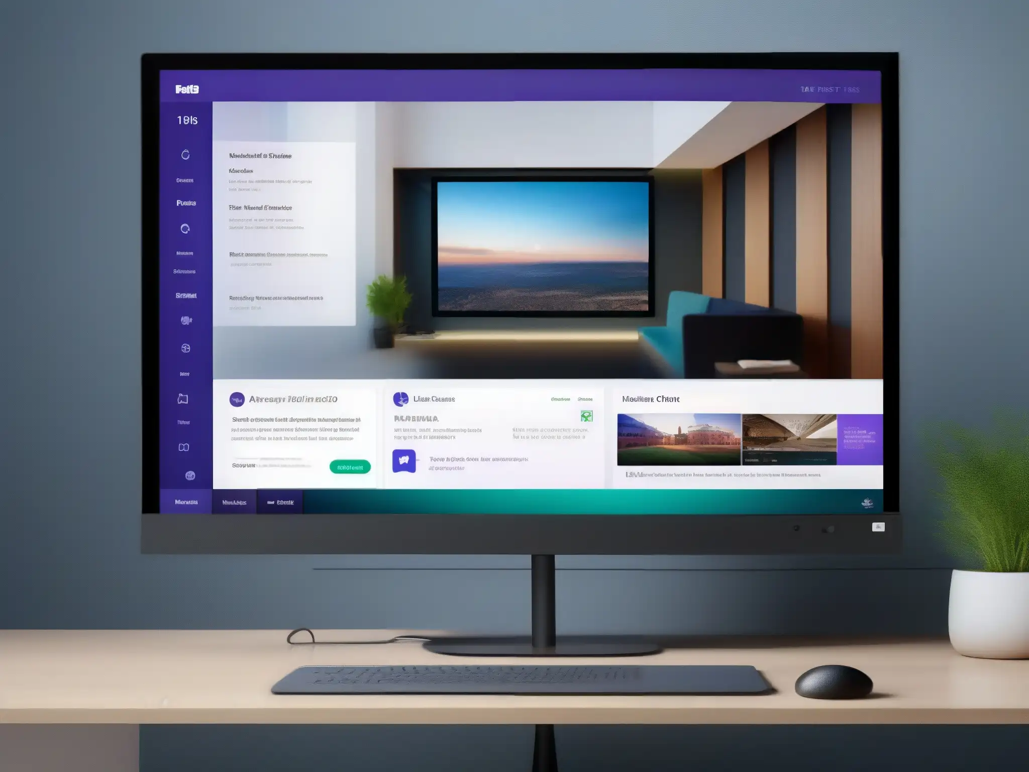 Interfaz de sala de espera virtual 8k ultradetallada con Microsoft Teams Interfaz moderna de sala de espera virtual con integración de Microsoft Teams