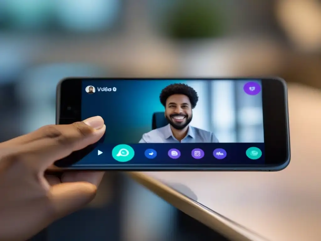 Interfaz de videollamada con 2FA habilitado y diseño moderno Interfaz moderna de videoconferencia con autenticación de dos factores, transmitiendo confianza y profesionalismo
