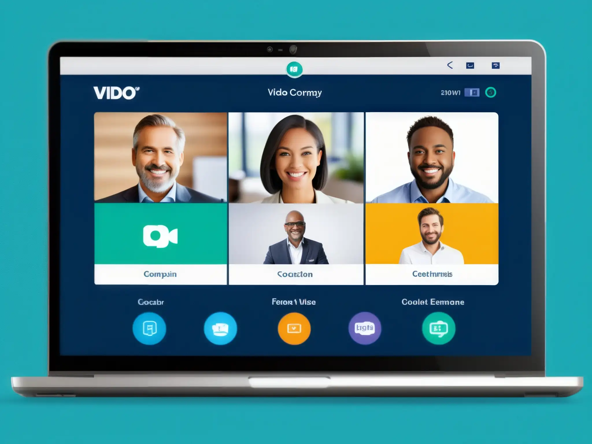 Interfaz de videoconferencia moderna y personalizable Interfaz moderna para videoconferencias con opciones de personalización para una experiencia profesional y atractiva