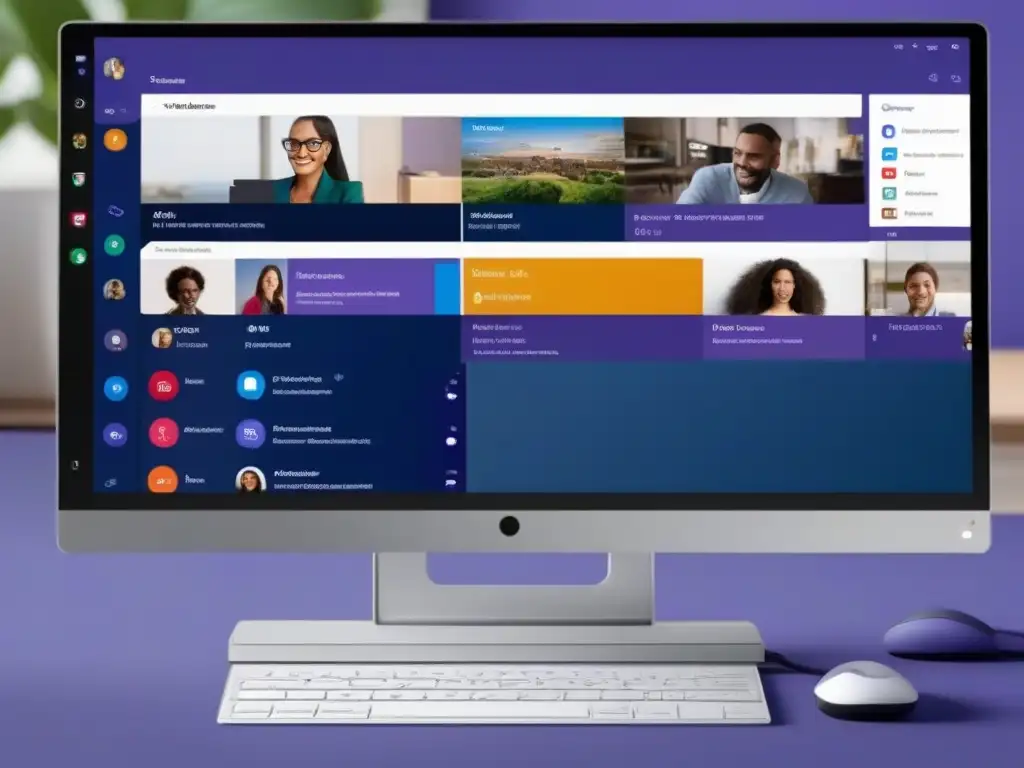 Personaliza tu experiencia en Microsoft Teams: fondos, temas y diseño Interfaz de Microsoft Teams con opciones de personalización de apariencia para videoconferencias, evocando adaptabilidad y modernidad