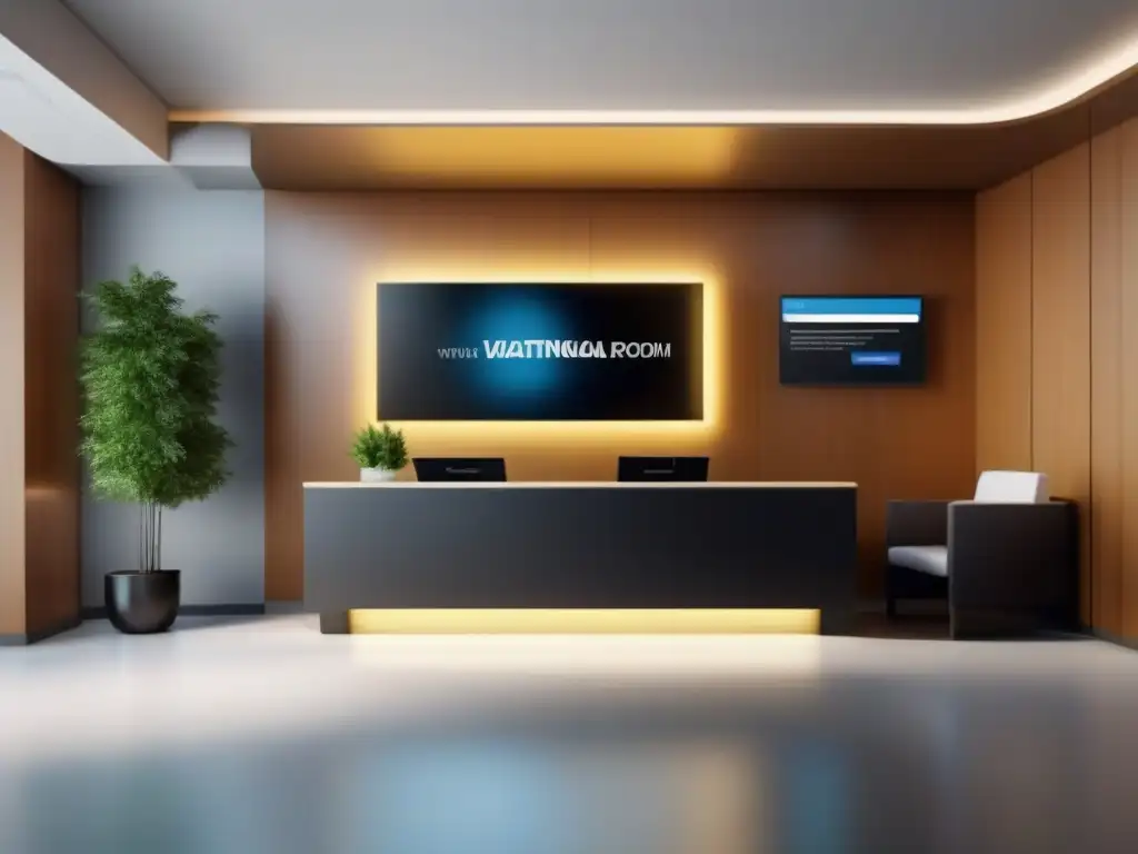 Sala de espera virtual profesional y segura con branding personalizado Interfaz de sala de espera virtual privada y moderna, con opciones de personalización