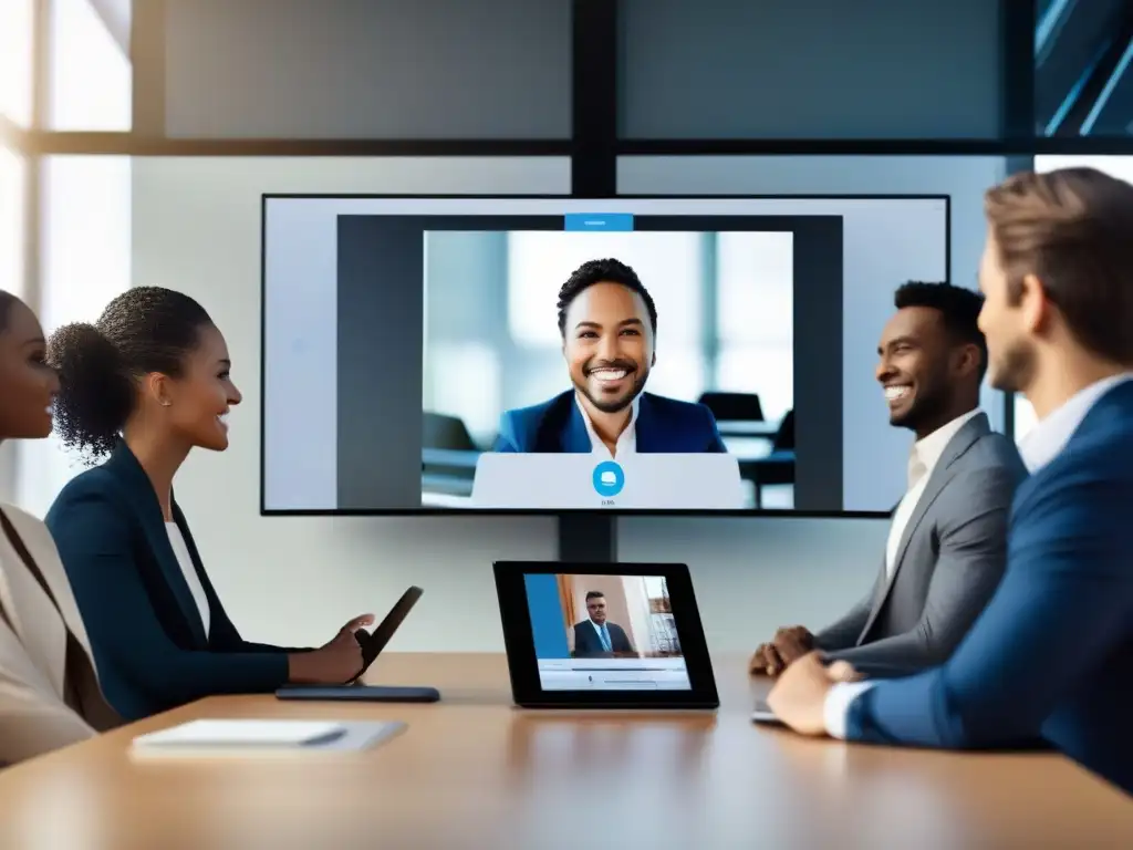 Conferencia virtual: productiva y moderna Interfaz de videoconferencia futurista con las mejores herramientas para soporte técnico y reuniones virtuales productivas