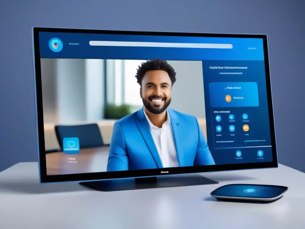 Interfaz de videoconferencia futurista y segura Interfaz de videoconferencia futurista y segura con las mejores herramientas para privacidad