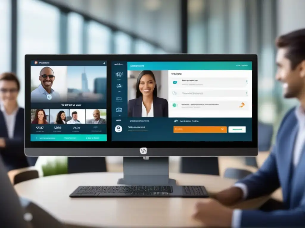 Interfaz de videoconferencia moderna y amigable para usuarios Una interfaz de videoconferencia intuitiva con diseño moderno para las mejores experiencias en videoconferencias intuitivas