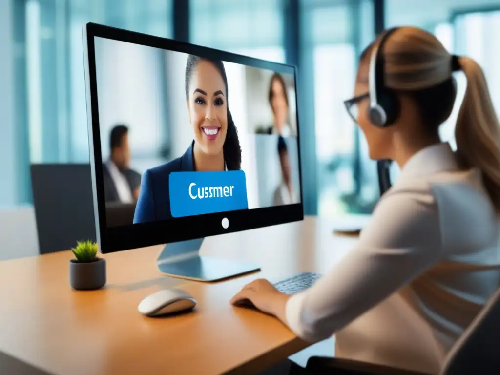 Videoconferencia profesional con atención al cliente Una interfaz de videoconferencia moderna y profesional para la atención al cliente con las mejores herramientas de videoconferencia