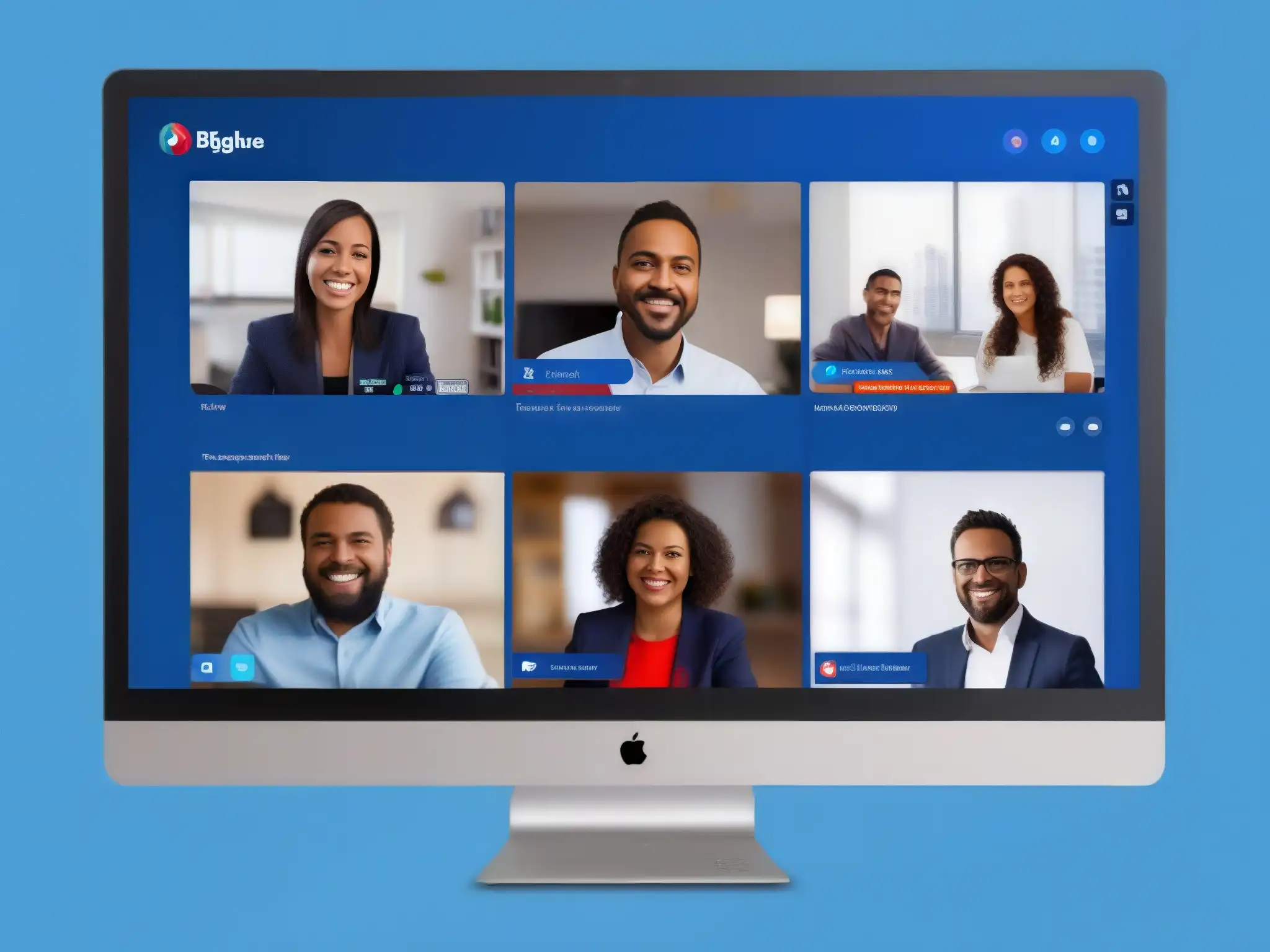 BigBlueButton: Potente herramienta de videoconferencia Interfaz de BigBlueButton para videoconferencia, con múltiples feeds de video y herramientas interactivas
