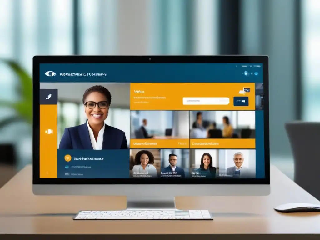 Videoconferencia personalizada: interfaz moderna y profesional Interfaz de videoconferencia personalizable con diseño moderno y sofisticado