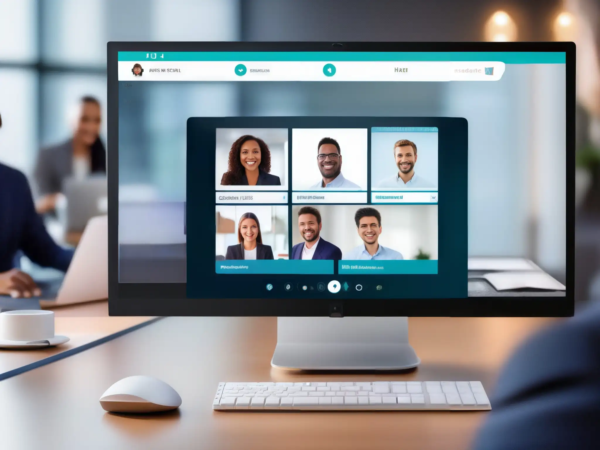 Videoconferencia segura y amigable: biometría y traducción en tiempo real Interfaz de videoconferencia equilibra seguridad y usabilidad en entorno profesional con diversidad de usuarios