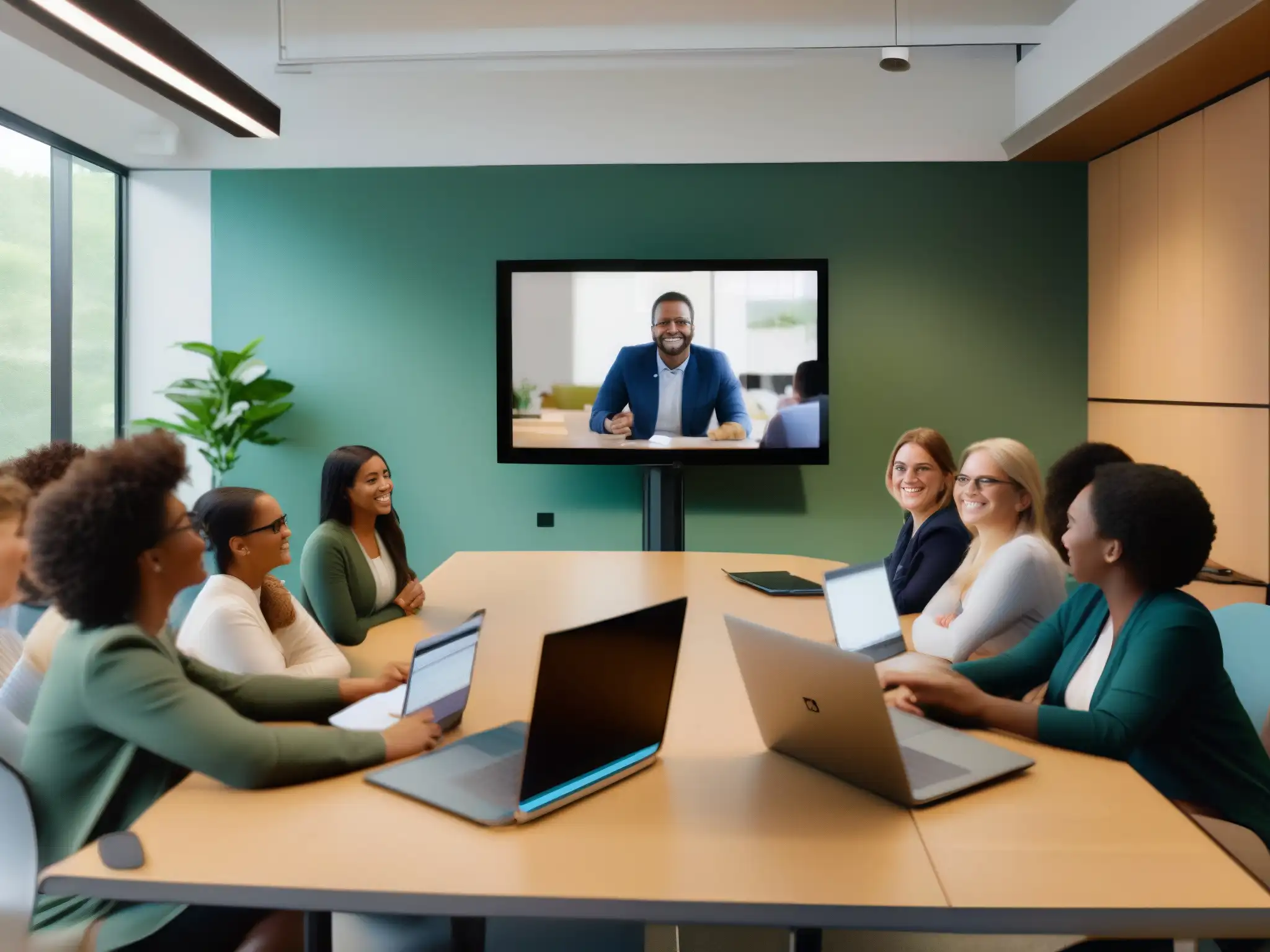 Profesores y estudiantes en videoconferencia: colaboración dinámica Maestros en videoconferencia con estudiantes