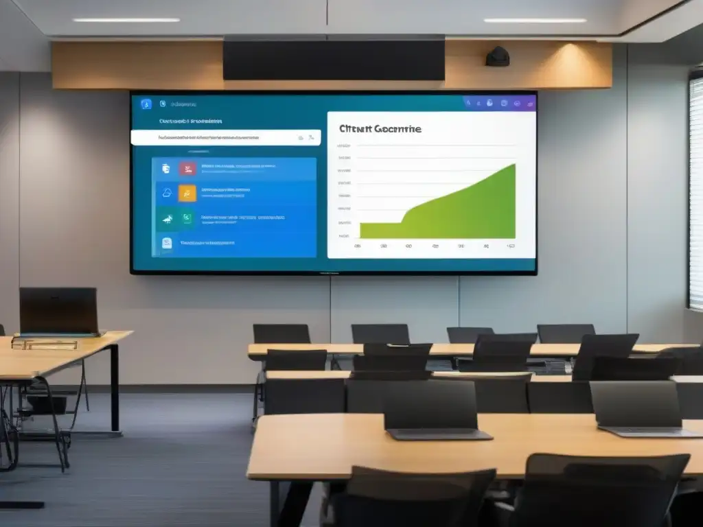 Virtual Classroom: Interacción Inmersiva y Moderna Una moderna interfaz de aula virtual integrando videoconferencias en un LMS, creando un entorno educativo online dinámico y envolvente