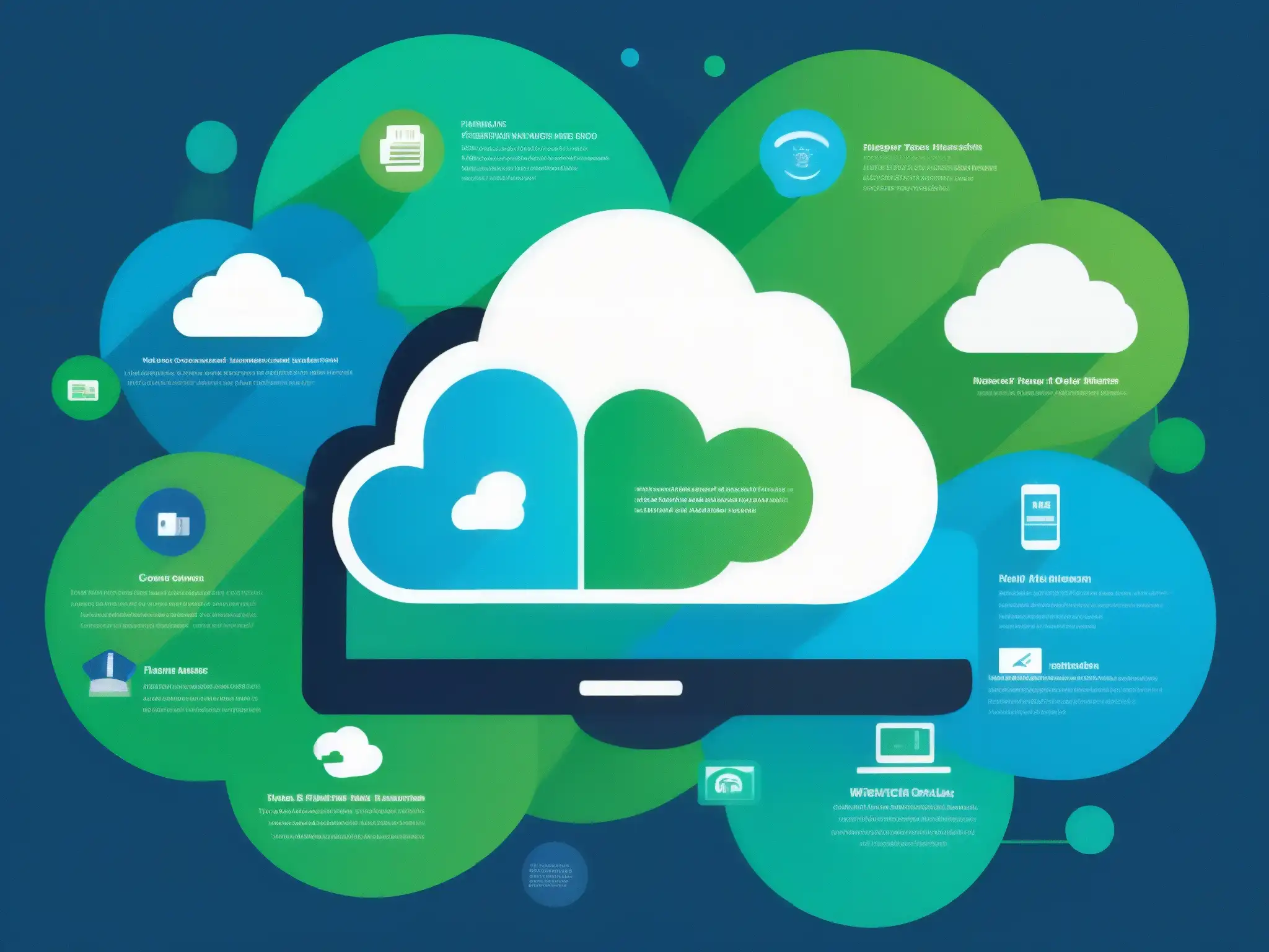 Infografía de videoconferencia en la nube: eficiencia innovadora Infografía moderna de la nube para mejorar almacenamiento y videoconferencias en el cloud, con diseño minimalista y colores vibrantes