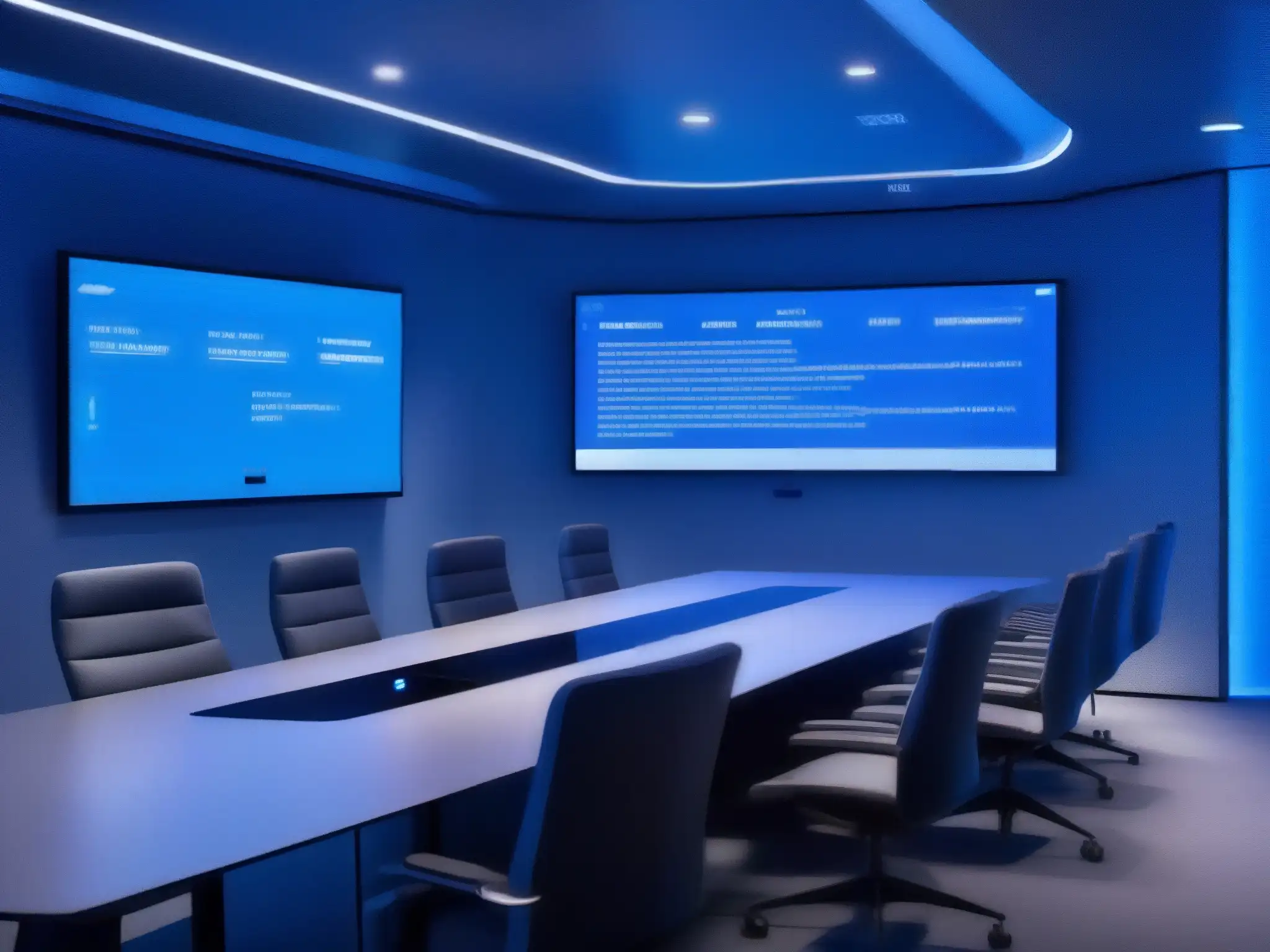 Sala de videoconferencias futurista y segura Moderna sala de videoconferencias con tecnología de alta seguridad proveedor videoconferencias