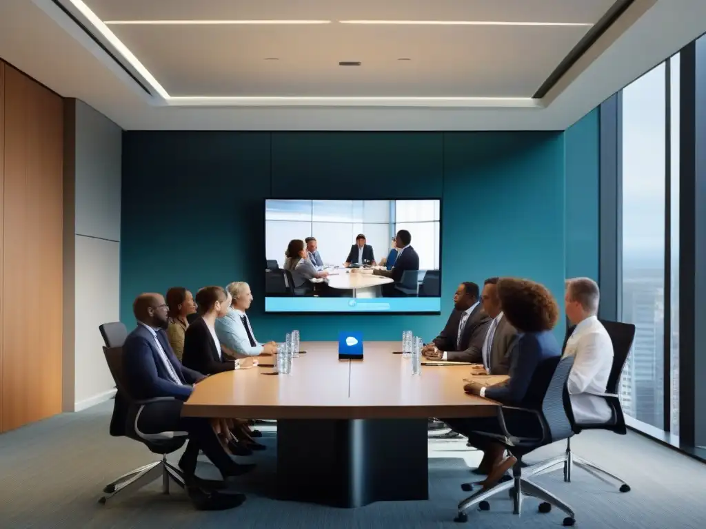 Reunión de gobierno eficiente con Cisco Jabber Oficiales del gobierno canadiense en una reunión de videoconferencia profesional utilizando las mejores herramientas de videoconferencia