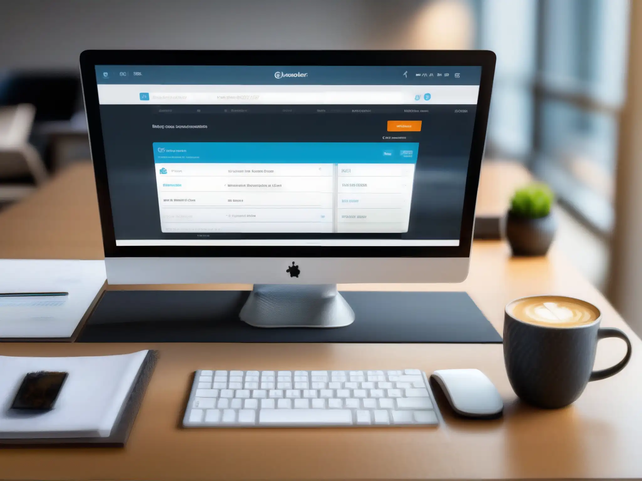 Oficina moderna con integración de RingCentral Meetings y CRM Oficina moderna con integración RingCentral Meetings CRM servicio cliente, ambiente cálido y productivo