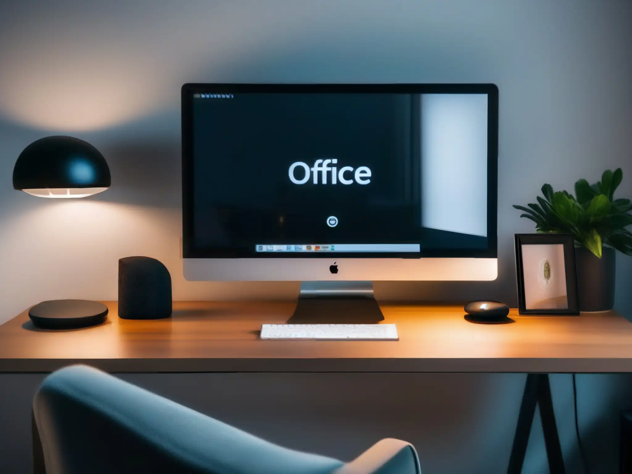 Oficina en casa profesional y moderna con tecnología de alto rendimiento Oficina moderna con tecnología de alta gama para automatización videoconferencias freelancers