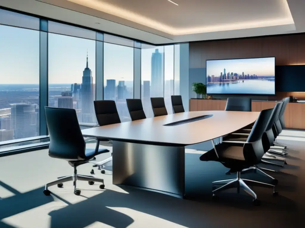 Oficina moderna con Avaya IX Workplace Oficina moderna con vista panorámica de la ciudad, profesionales colaborando con Avaya IX