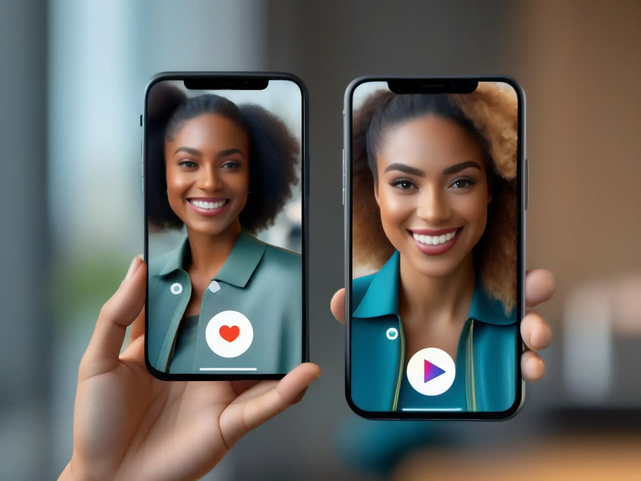Comparación Zoom vs Dos pantallas de celular muestran la comparativa Zoom vs FaceTime en calidad de conexiones