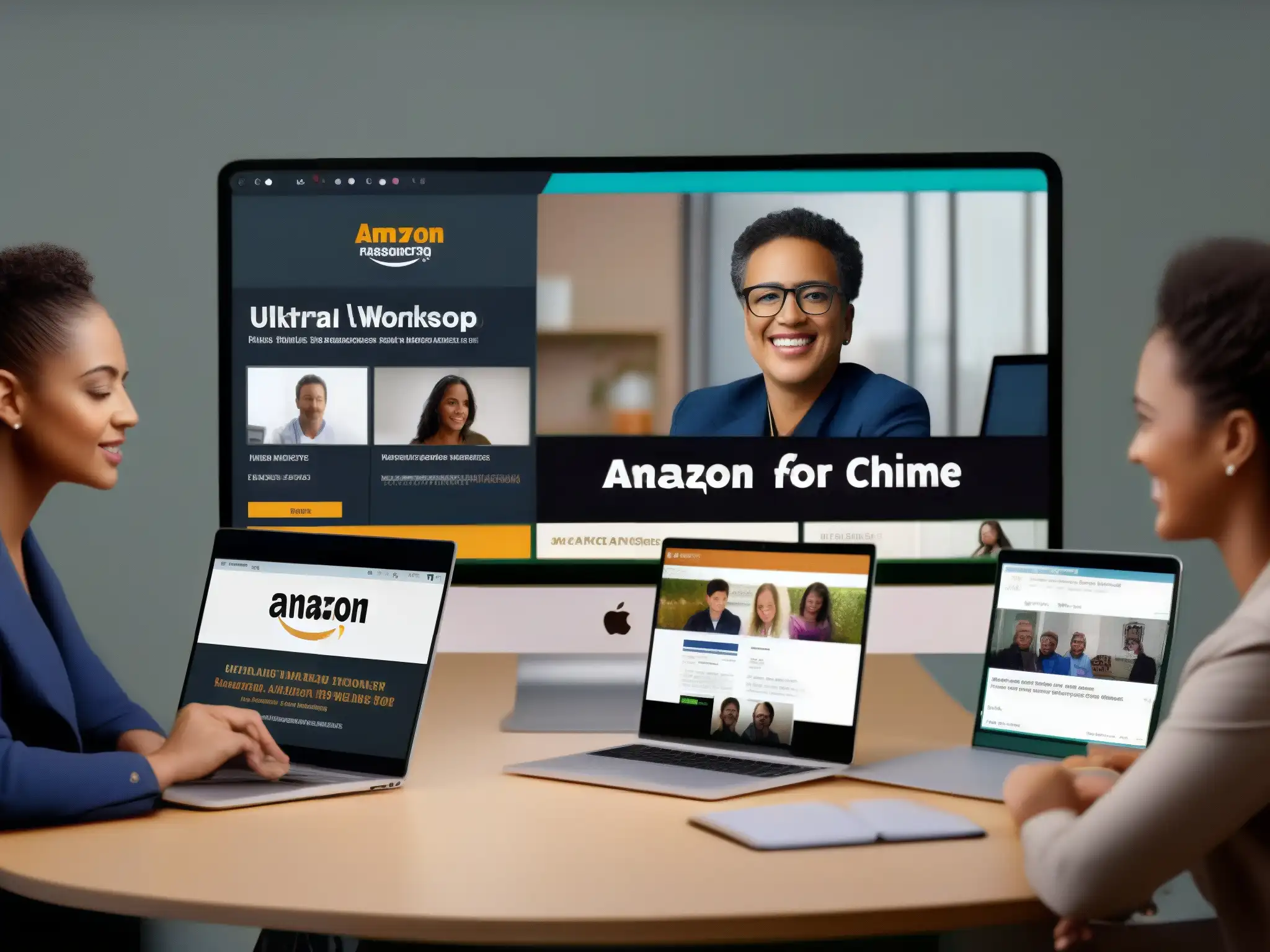 Taller virtual en Amazon Chime: eficiencia y colaboración Participantes en workshop virtual usando Amazon Chime para workshops virtuales: colaboración, interactividad y profesionalismo
