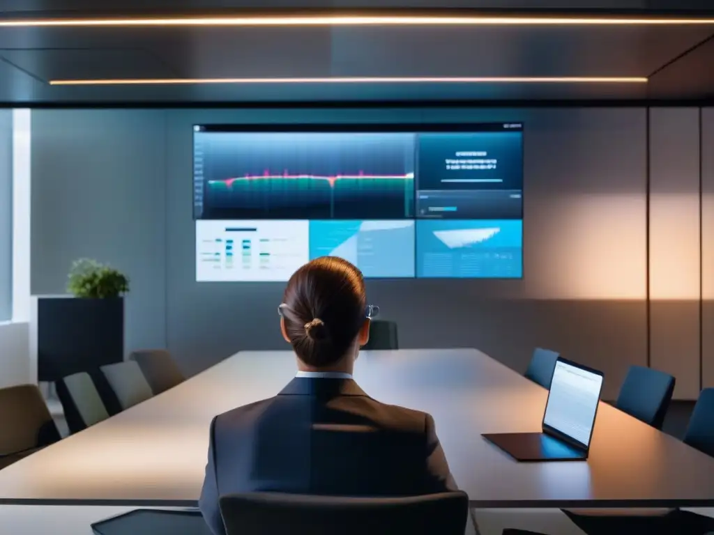 Análisis de comportamiento en videoconferencias: tecnología avanzada y enfoque profesional Persona con gafas de seguimiento ocular en videoconferencia profesional, analizando comportamiento del usuario