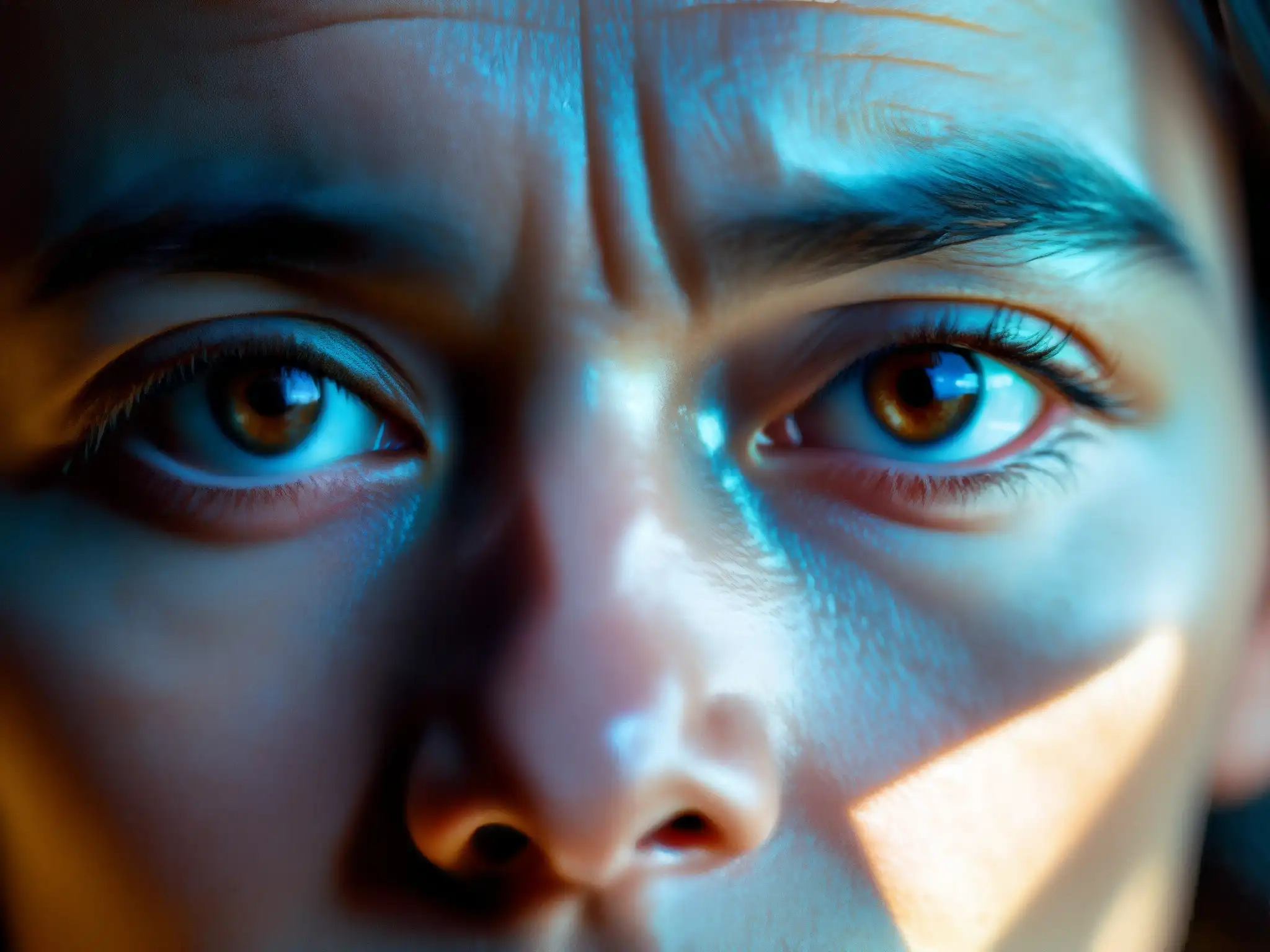 Retrato de angustia y resistencia frente a la cámara Una persona muestra reticencia al uso de video, con expresiones de incomodidad y duda, reflejadas en su rostro y lenguaje corporal