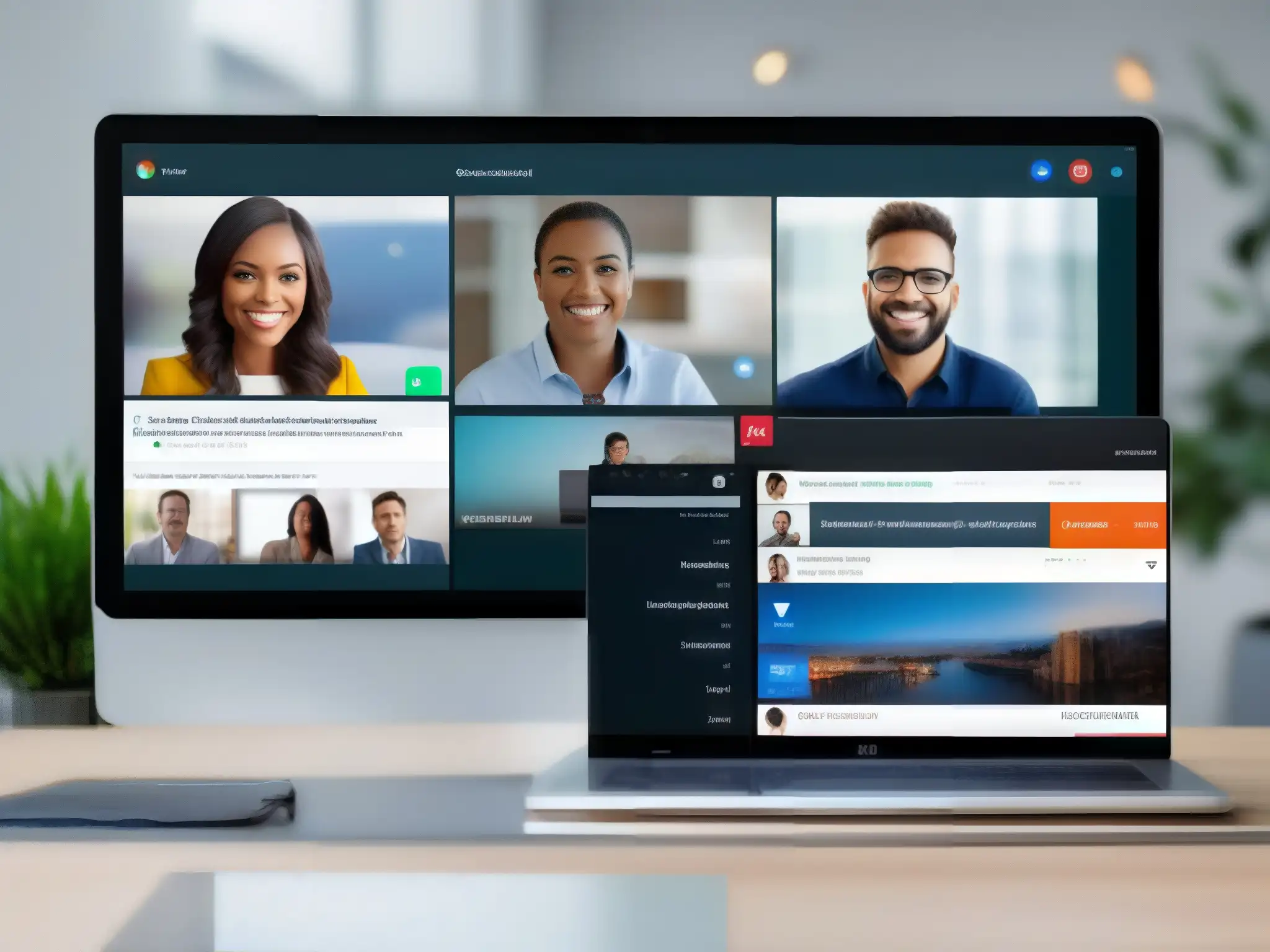 Comparación de soporte técnico: Eficiencia vs Confusión en Plataformas de Videoconferencia Comparación de plataformas videoconferencia soporte técnico: eficiencia y usabilidad en una interfaz moderna frente a otra confusa