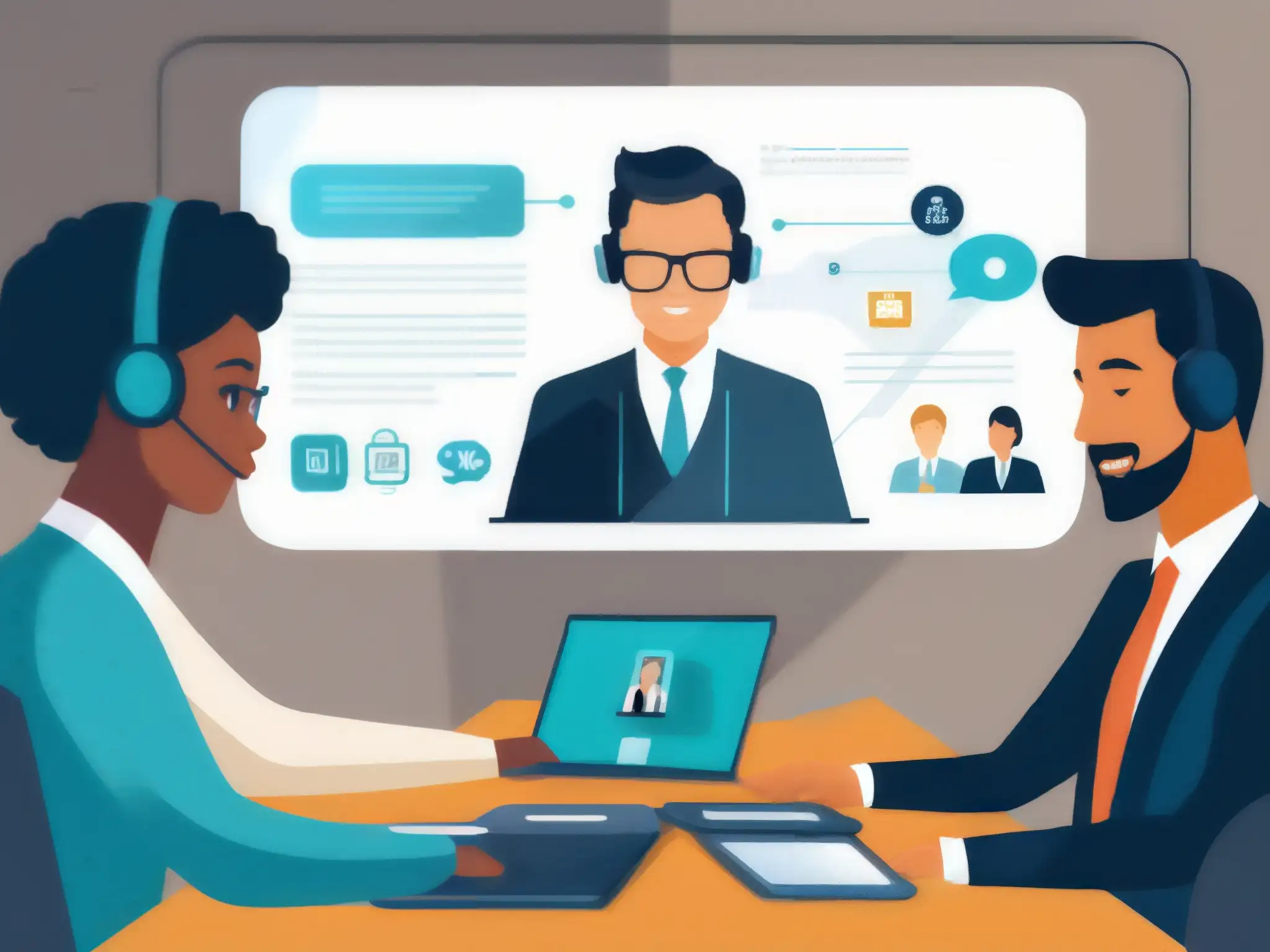 Videoconferencia segura: ilustración de alta resolución Profesional videoconferencia segura con claves seguridad datos videoconferencia, transmitiendo confianza y profesionalismo