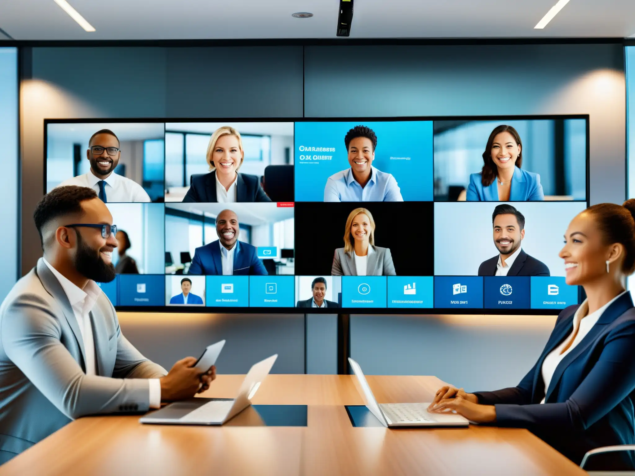 Videoconferencia profesional: conectividad y productividad Profesionales conectados en videoconferencia, prioridades en videoconferencias profesionales