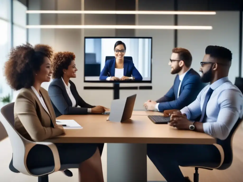 Videoconferencia de crisis: Profesionales determinados en acción Profesionales diversos en videoconferencia, colaboración eficiente