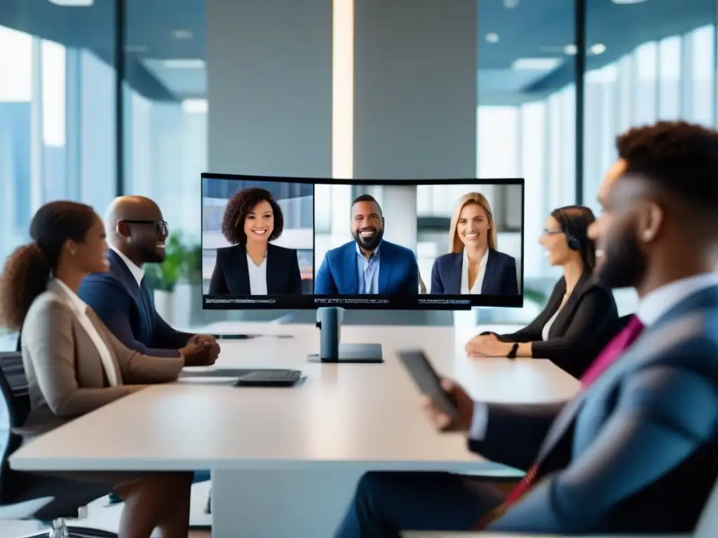 Profesionales diversos en videoconferencia Profesionales diversos en videoconferencia con herramientas de videoconferencia para profesionales