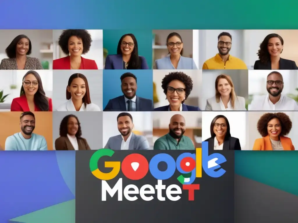 Videoconferencia profesional en Google Meet: productividad y enfoque Profesionales y educadores participan en una videoconferencia en Google Meet