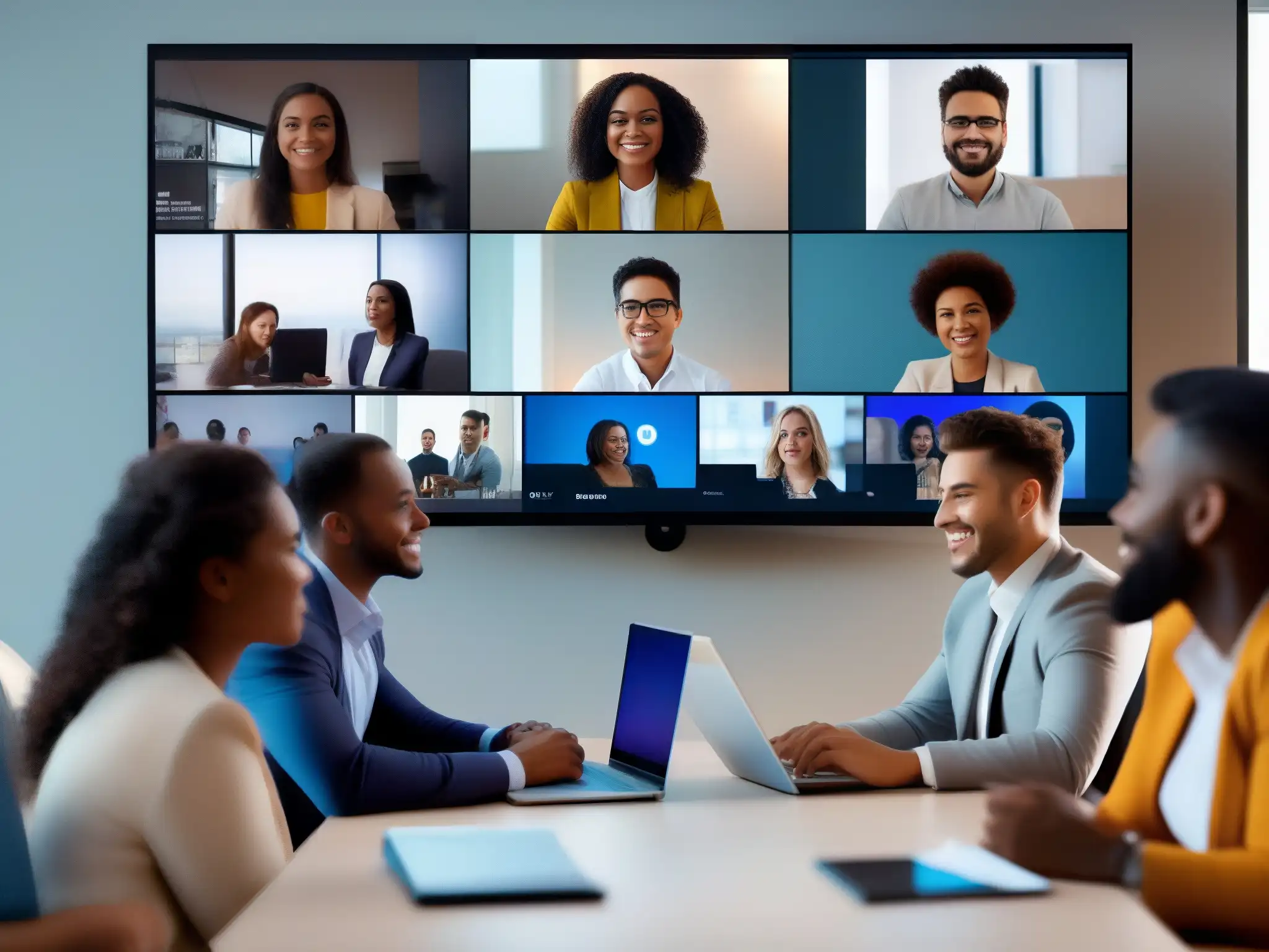 Videoconferencia dinámica de profesionales y estudiantes Profesionales y estudiantes colaboran en una videoconferencia webRTC