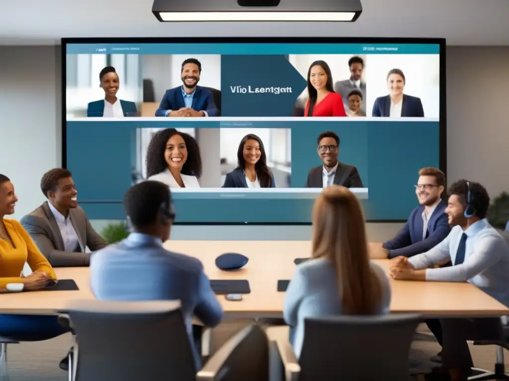 Videoconferencia personalizada para profesionales y estudiantes Profesionales y estudiantes en videoconferencia con herramientas personalizadas