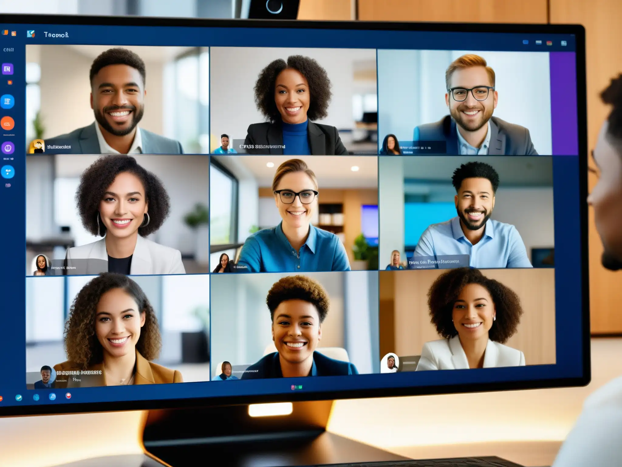 Profesionales y estudiantes colaborando en videoconferencia Profesionales y estudiantes colaboran en videoconferencia, mostrando la interoperabilidad entre Zoom y Microsoft Teams