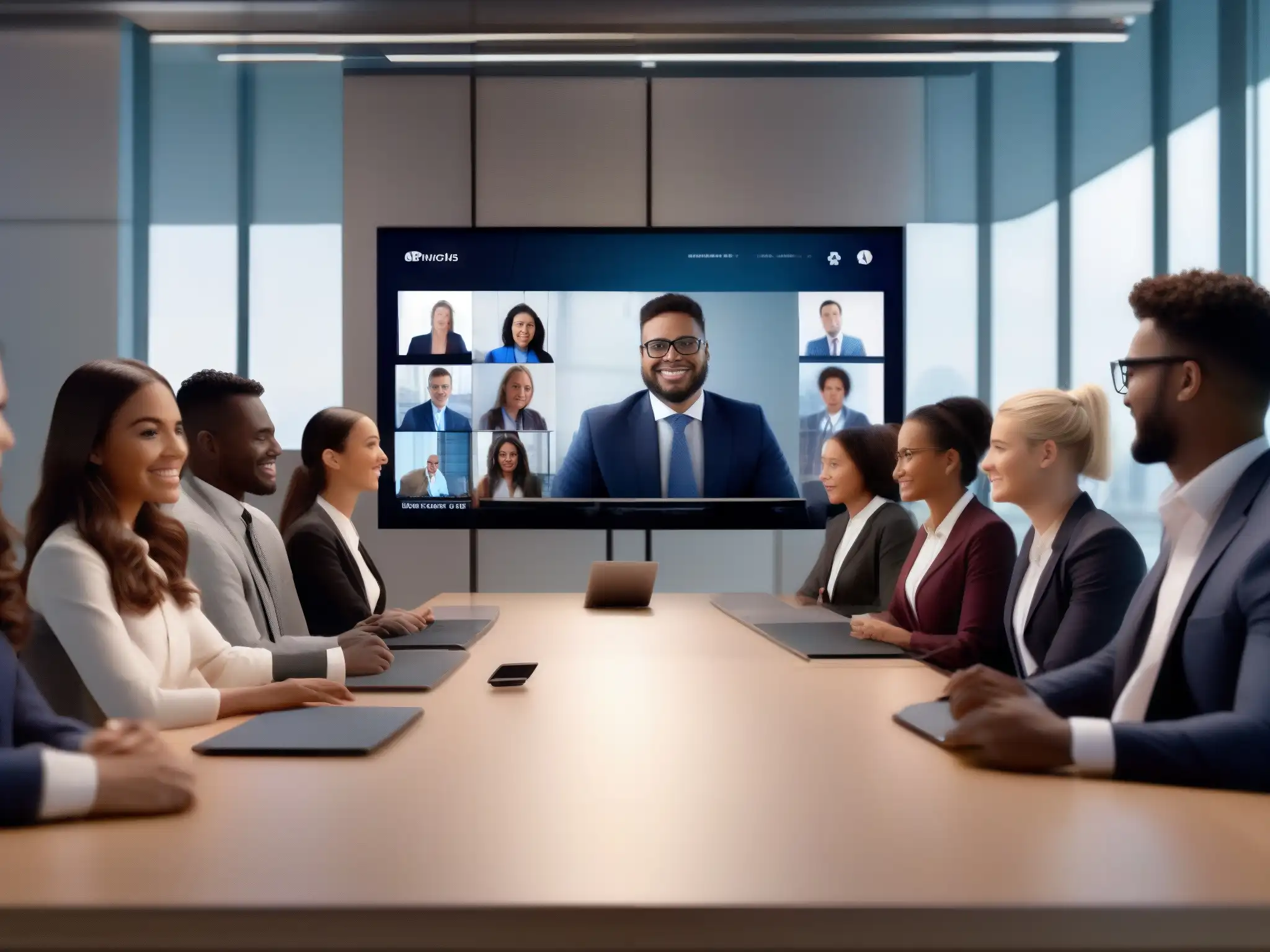 Videoconferencia avanzada con IA para profesionales y estudiantes Profesionales y estudiantes en videoconferencia con IA mejoran usabilidad plataformas de video