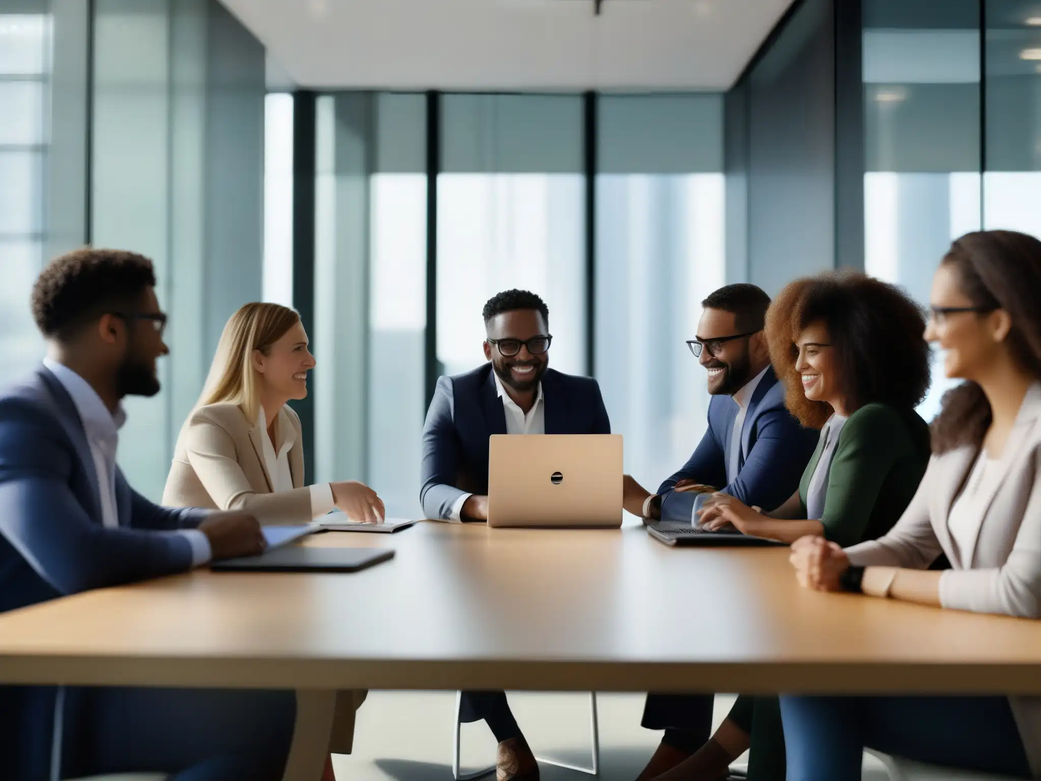 Profesionales financieros potencian colaboración con Microsoft Teams Profesionales financieros colaborando en Microsoft Teams, impulsando la productividad en la industria financiera con eficiencia y colaboración