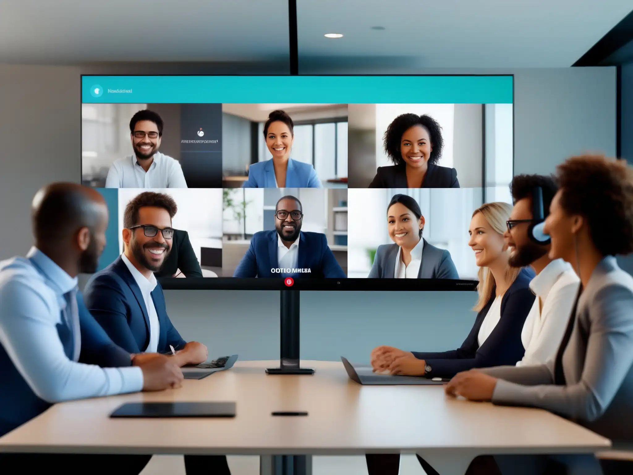 Conferencia global en Webex: Profesionales colaborando Profesionales internacionales utilizan Webex by Cisco para videoconferencia